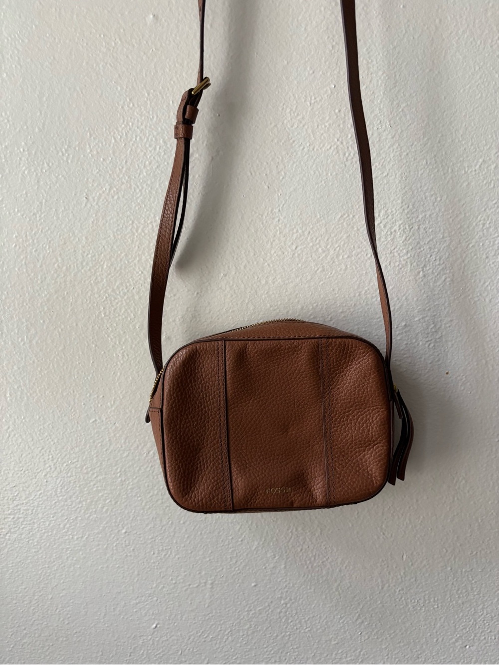 Fossil Leather Crossbody Bag - Brown